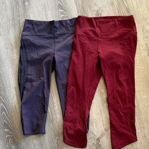 lululemon athletica Burgundy and Navy Leggings